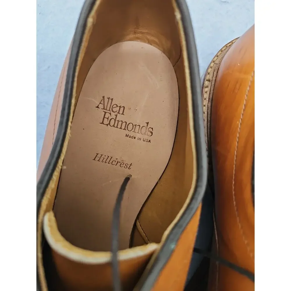 Allen Edmonds HILLCREST Lace-Up Blucher Dress Shoes Walnut-Size 10D Mens Work